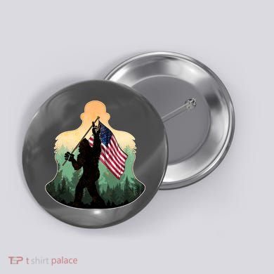 Big Foot American Flag Button