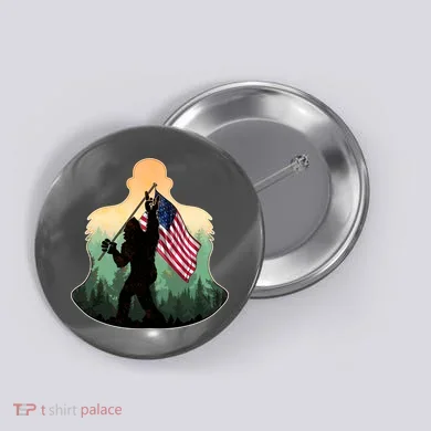 Big Foot American Flag Button