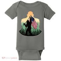 Big Foot American Flag Baby Bodysuit thumb 0