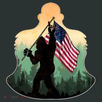 Big Foot American Flag Baby Bodysuit thumb 2