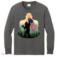 Big Foot American Flag Kids Long Sleeve Shirt thumb 0