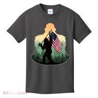 Big Foot American Flag Kids T-Shirt thumb 0