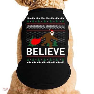 Big Foot Believe Ugly Christmas Sweater Doggie Tank