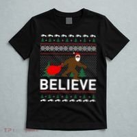 Big Foot Believe Ugly Christmas Sweater T-Shirt thumb 5
