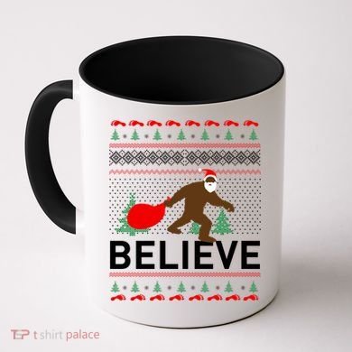 Big Foot Believe Ugly Christmas Sweater Coffee Mug