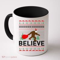 Big Foot Believe Ugly Christmas Sweater Coffee Mug thumb 0