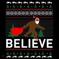 Big Foot Believe Ugly Christmas Sweater Women's Hoodie thumb 2