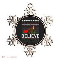 Big Foot Believe Ugly Christmas Sweater Ornament thumb 0