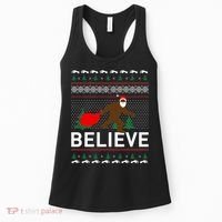 Big Foot Believe Ugly Christmas Sweater Women's Tank Top thumb 0