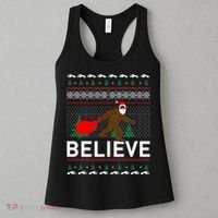 Big Foot Believe Ugly Christmas Sweater Women's Tank Top thumb 3