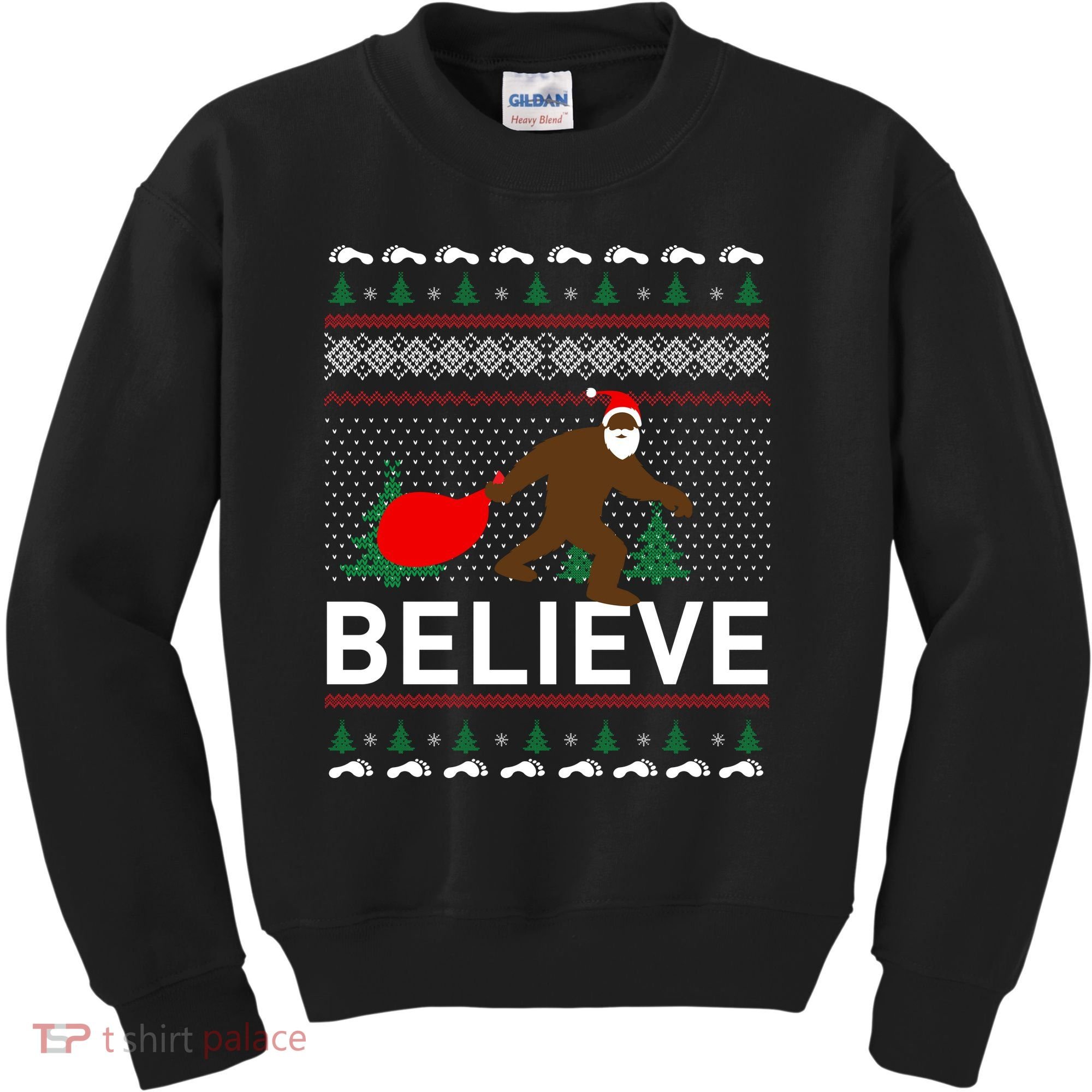 Big Foot Believe Ugly Christmas Sweater Kids Sweatshirt