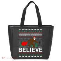 Big Foot Believe Ugly Christmas Sweater Tote Bag thumb 0