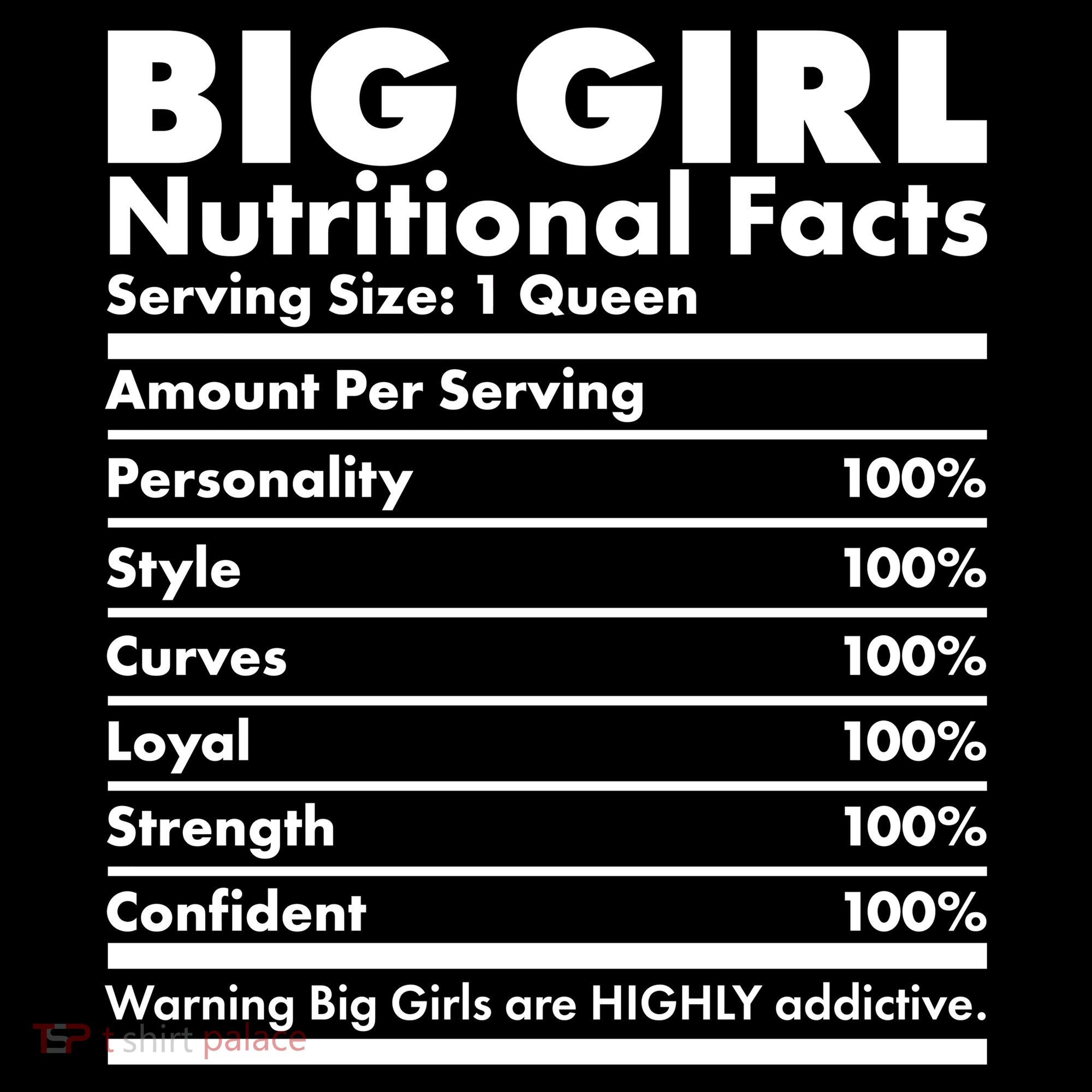 Big Girl Nutritional Facts Hoodie