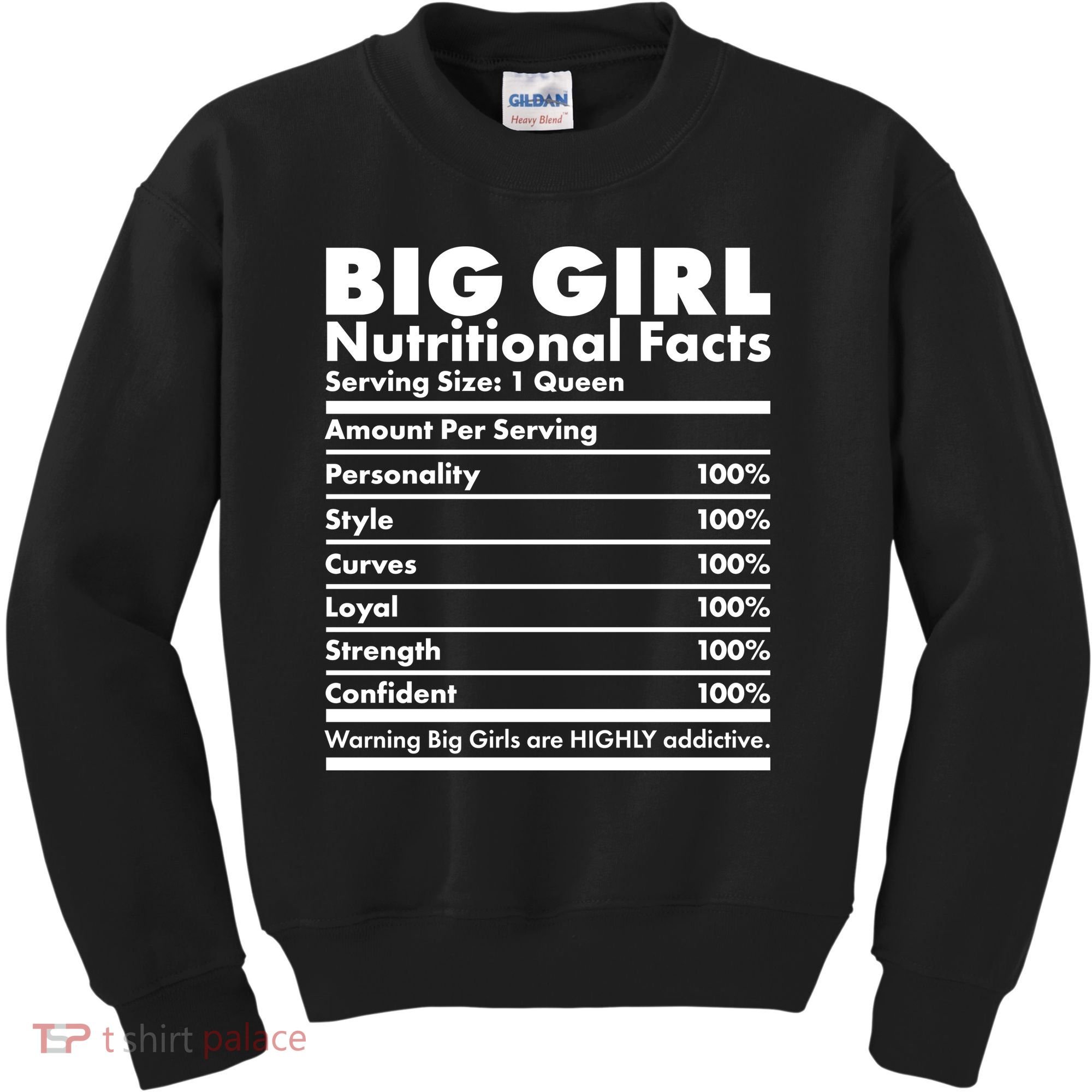 Big Girl Nutritional Facts Kids Sweatshirt
