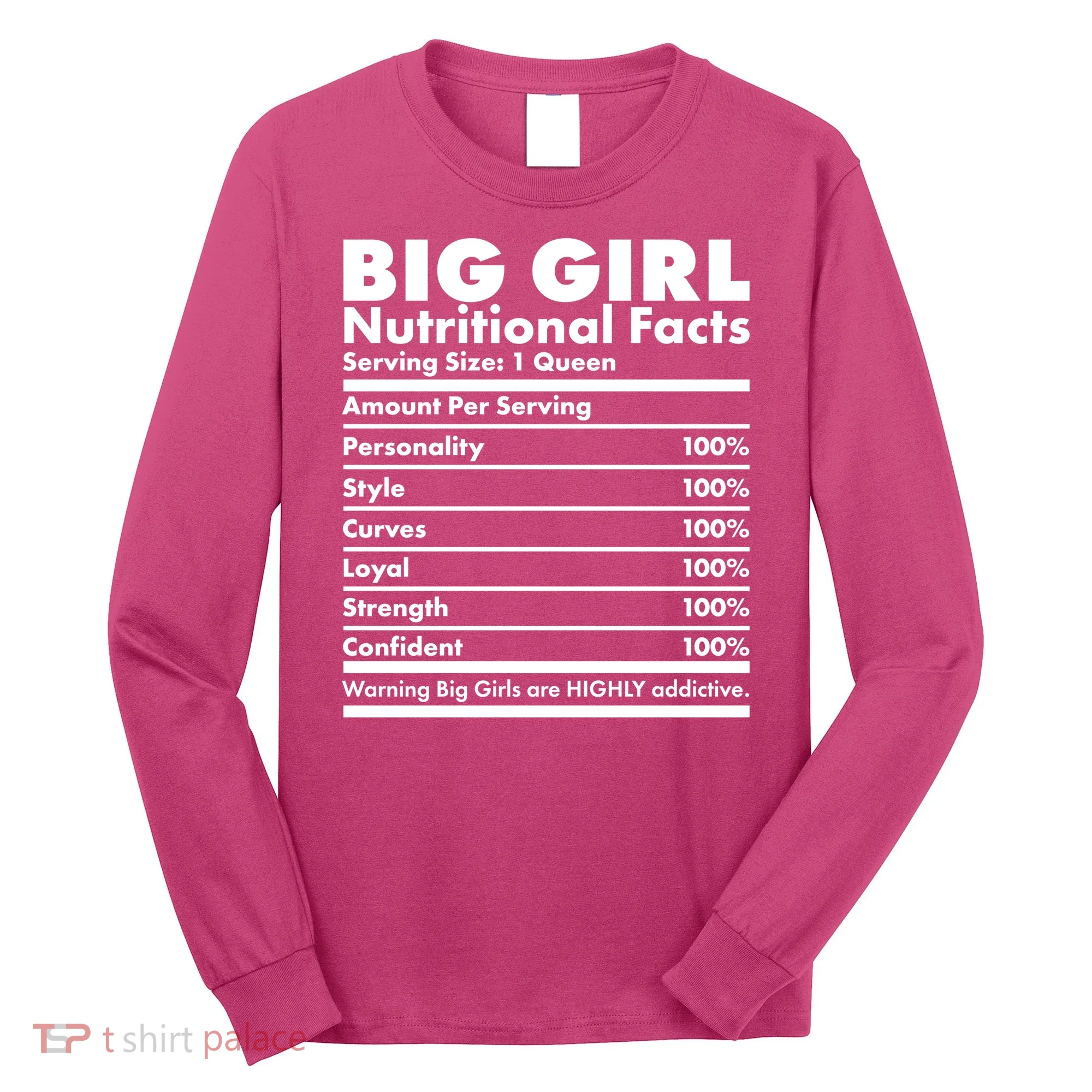 Big Girl Nutritional Facts Long Sleeve Shirt