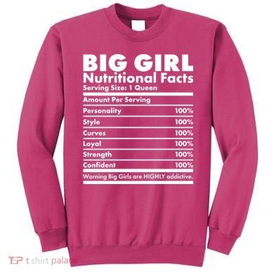Big Girl Nutritional Facts Sweatshirt