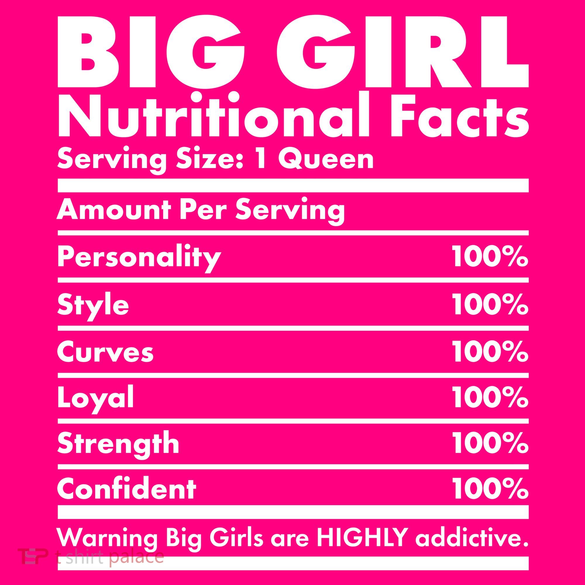 Big Girl Nutritional Facts Kids Hoodie
