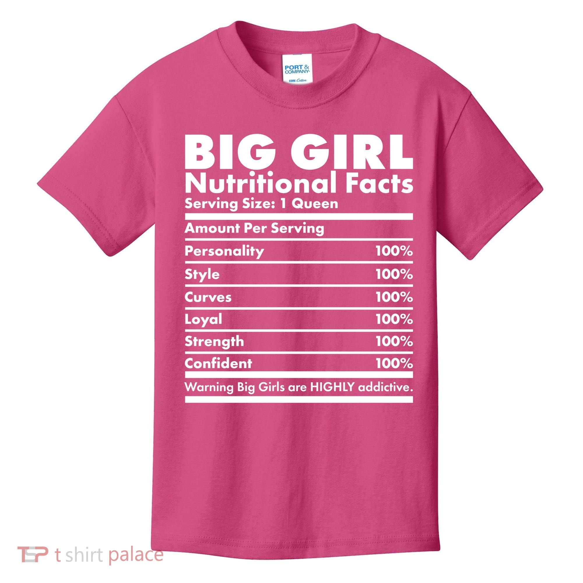 Big Girl Nutritional Facts Kids T-Shirt