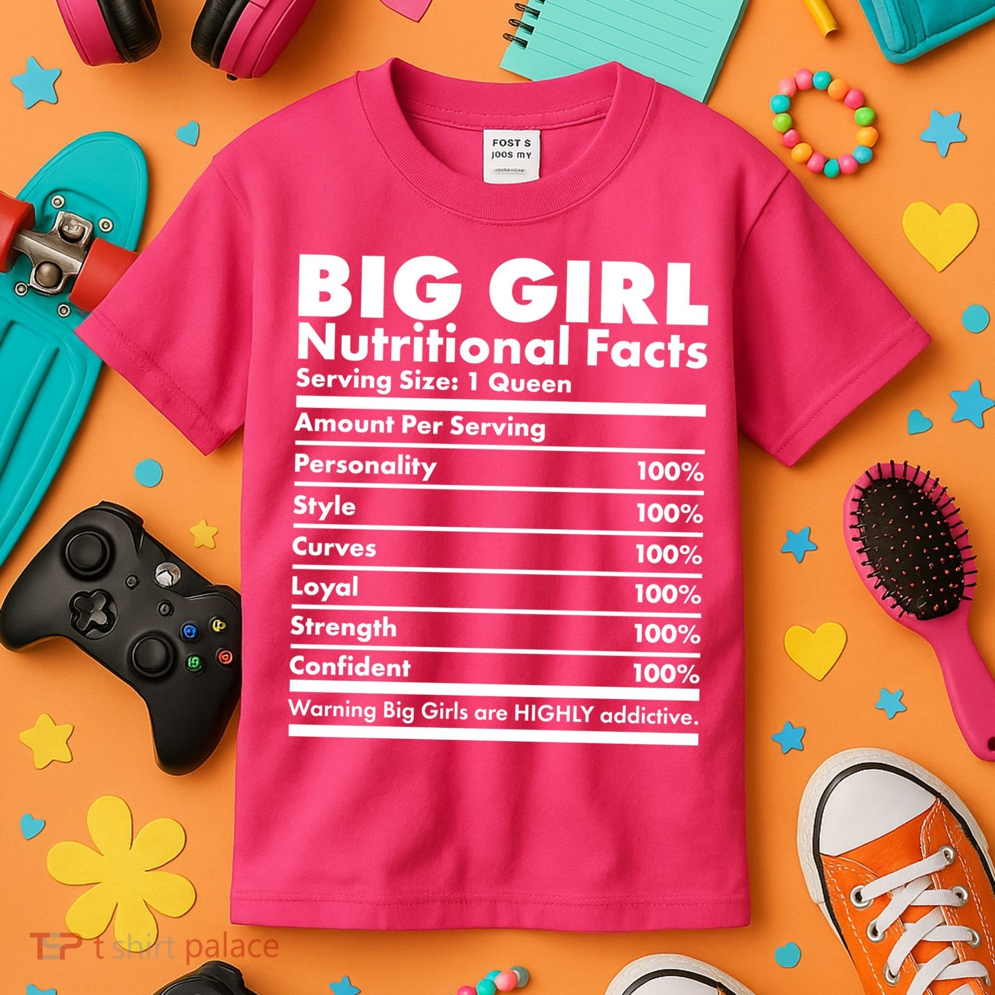 Big Girl Nutritional Facts Kids T-Shirt