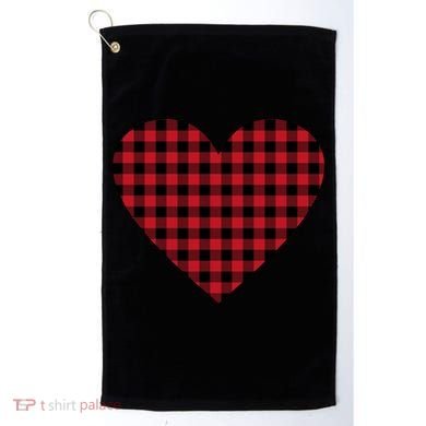 Big Heart Red Plaid Valentines Day Golf Towel