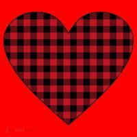 Big Heart Red Plaid Valentines Day Santa Hat thumb 1
