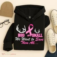 Big Or Small Want To Save Them All Breast Cancer Racks Hoodie thumb 4