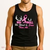 Big Or Small Want To Save Them All Breast Cancer Racks Tank Top thumb 3