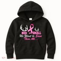 Big Or Small Want To Save Them All Breast Cancer Racks Kids Hoodie thumb 0