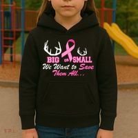 Big Or Small Want To Save Them All Breast Cancer Racks Kids Hoodie thumb 3