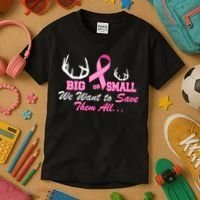 Big Or Small Want To Save Them All Breast Cancer Racks Kids T-Shirt thumb 3
