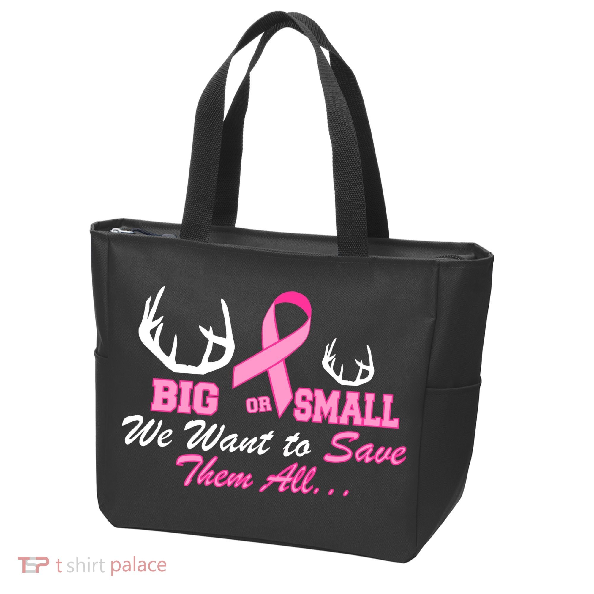 Big Or Small Want To Save Them All Breast Cancer Racks Tote Bag