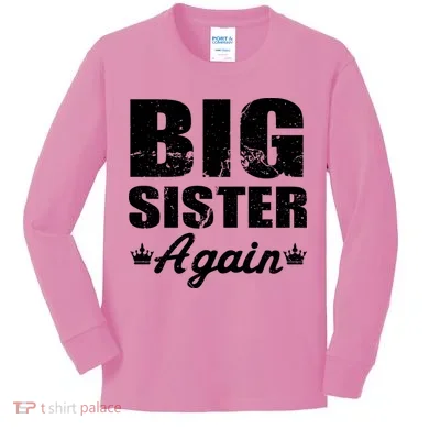 Big Sister Again Kids Long Sleeve Shirt