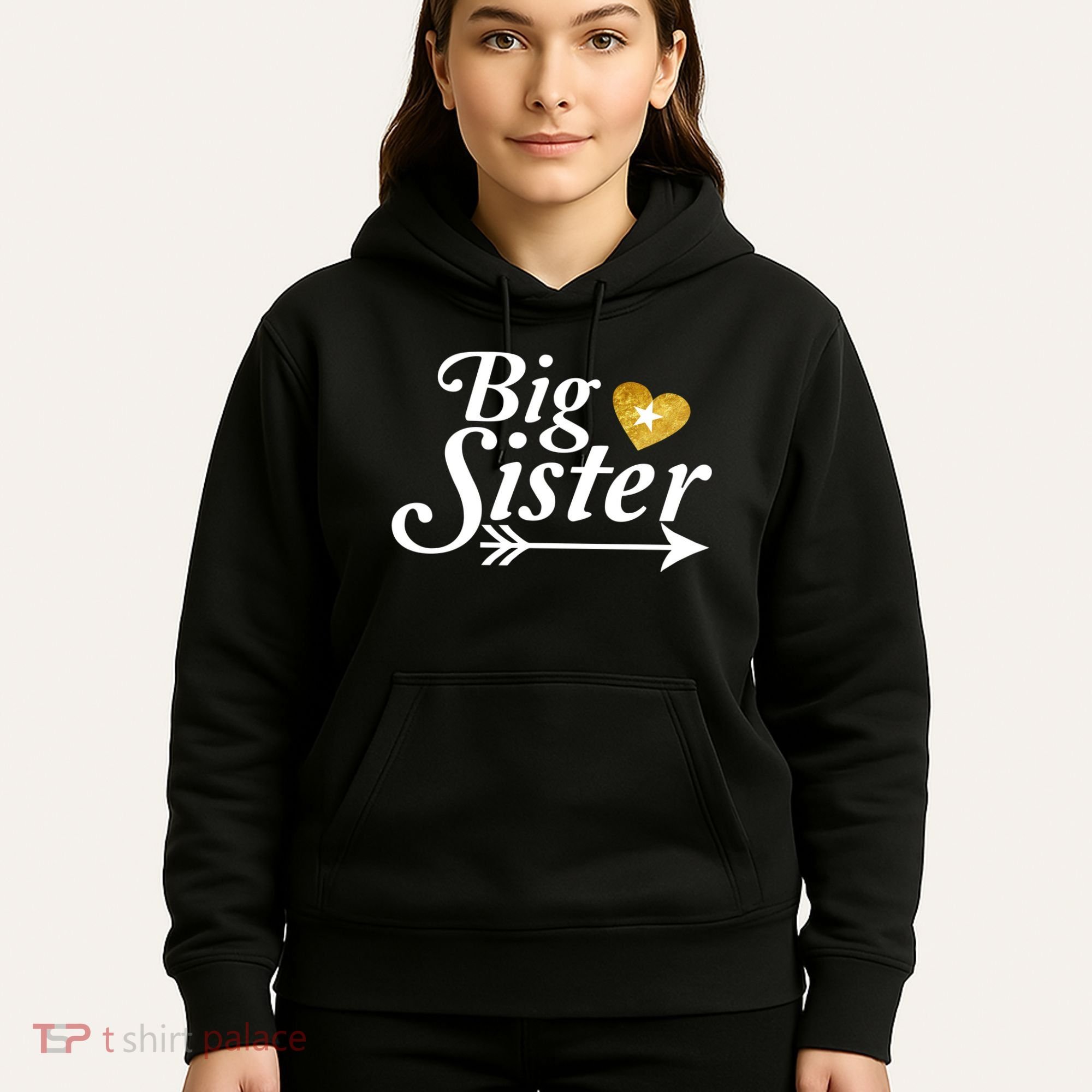 Big Sister Arrow Gold Heart Hoodie