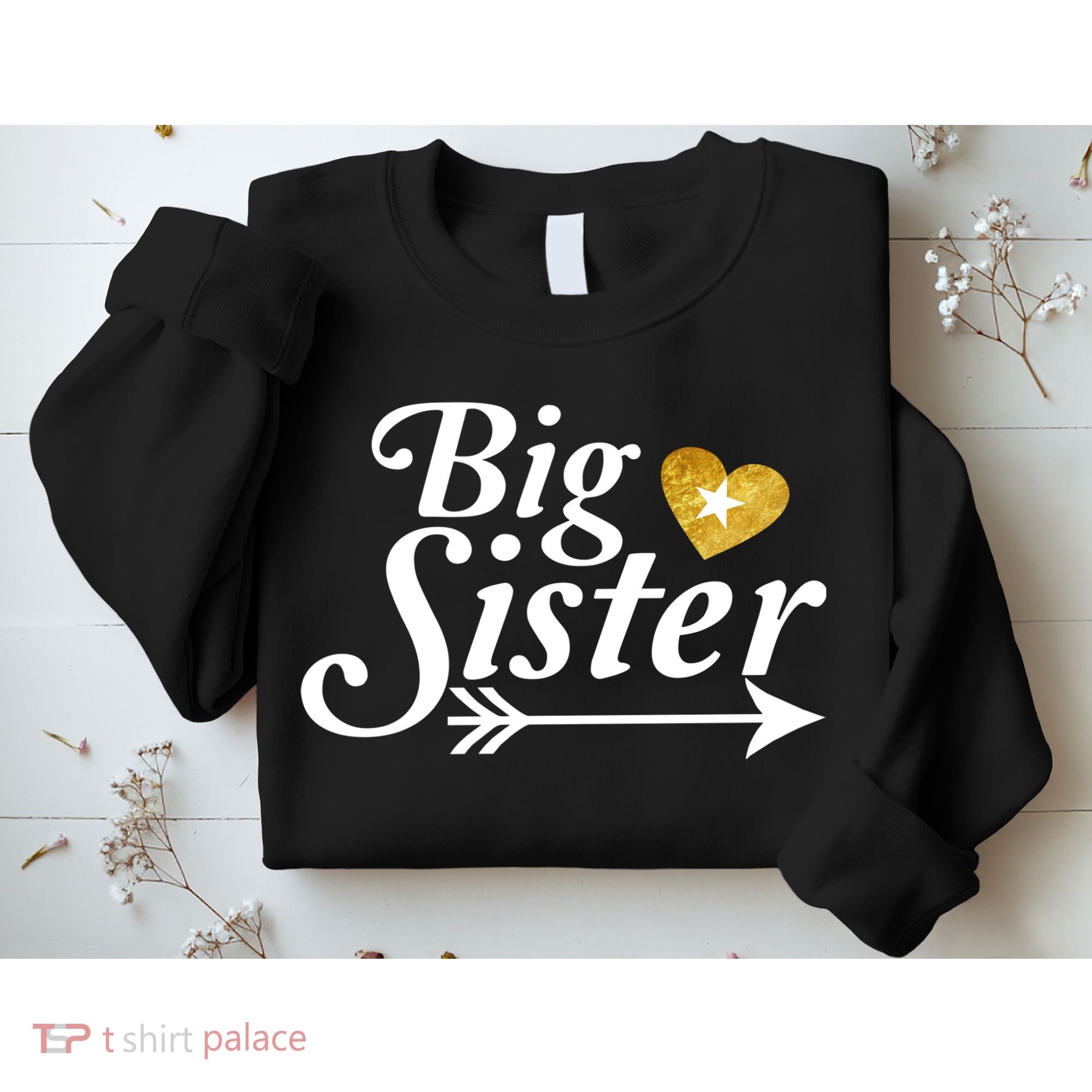 Big Sister Arrow Gold Heart Sweatshirt