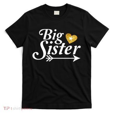 Big Sister Arrow Gold Heart T-Shirt