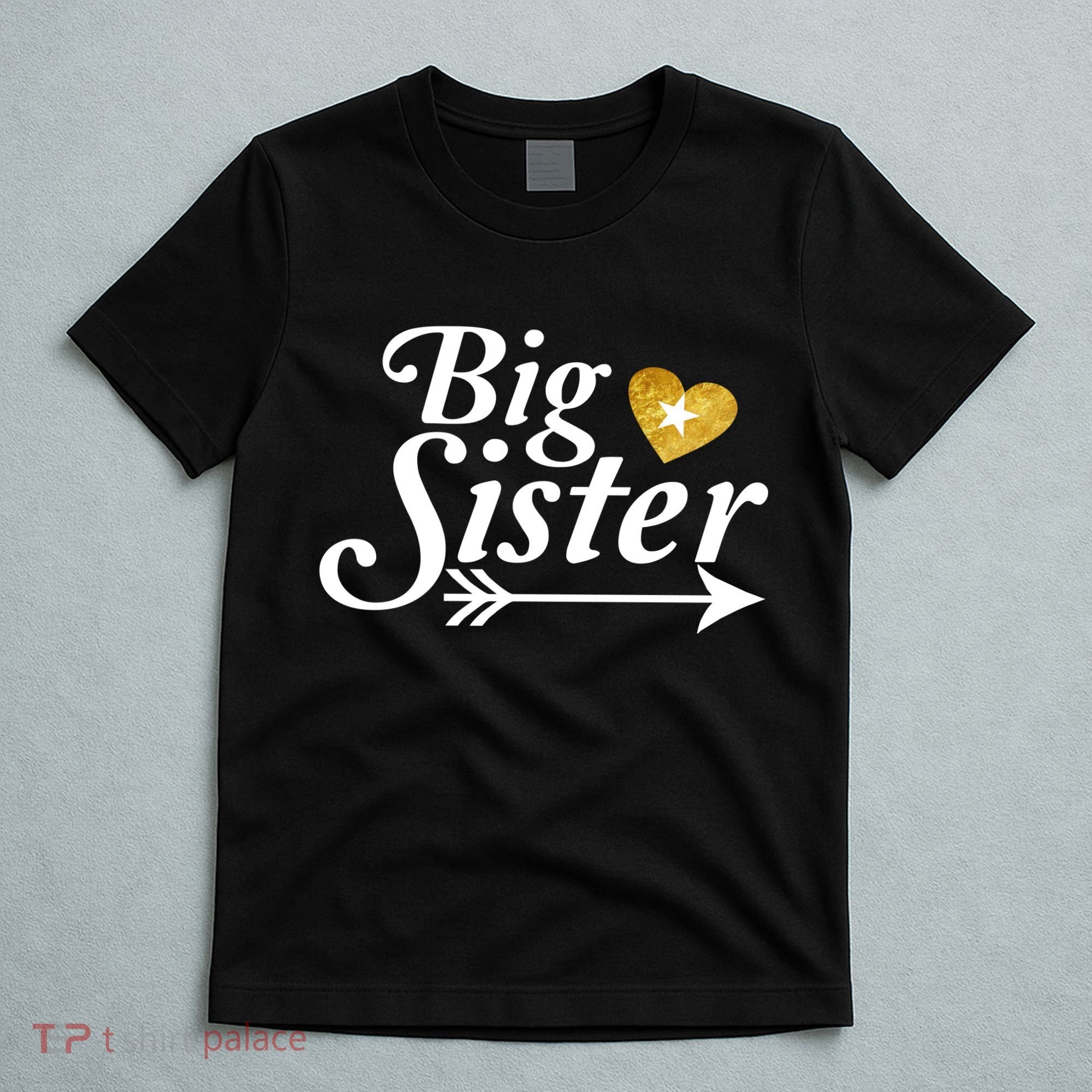 Big Sister Arrow Gold Heart T-Shirt