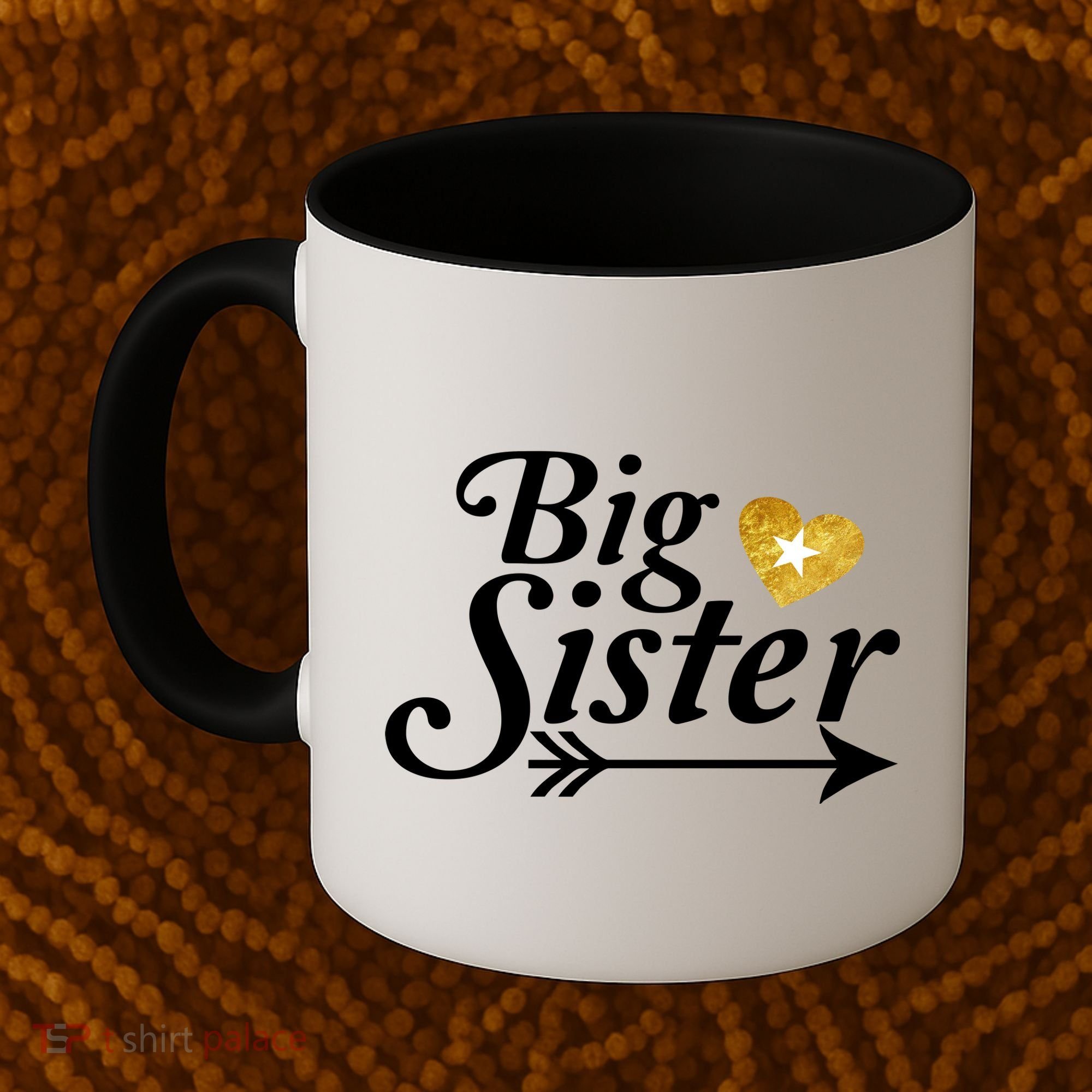 Big Sister Arrow Gold Heart Coffee Mug