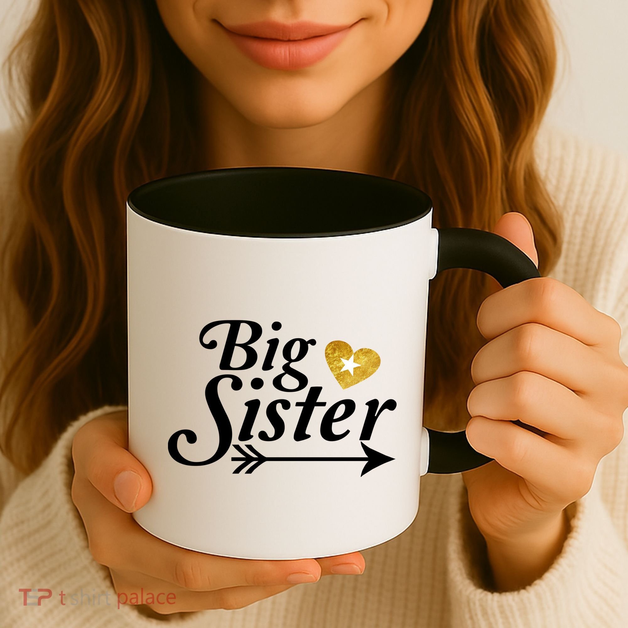 Big Sister Arrow Gold Heart Coffee Mug