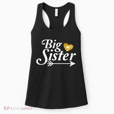Big Sister Arrow Gold Heart Women's Tank Top