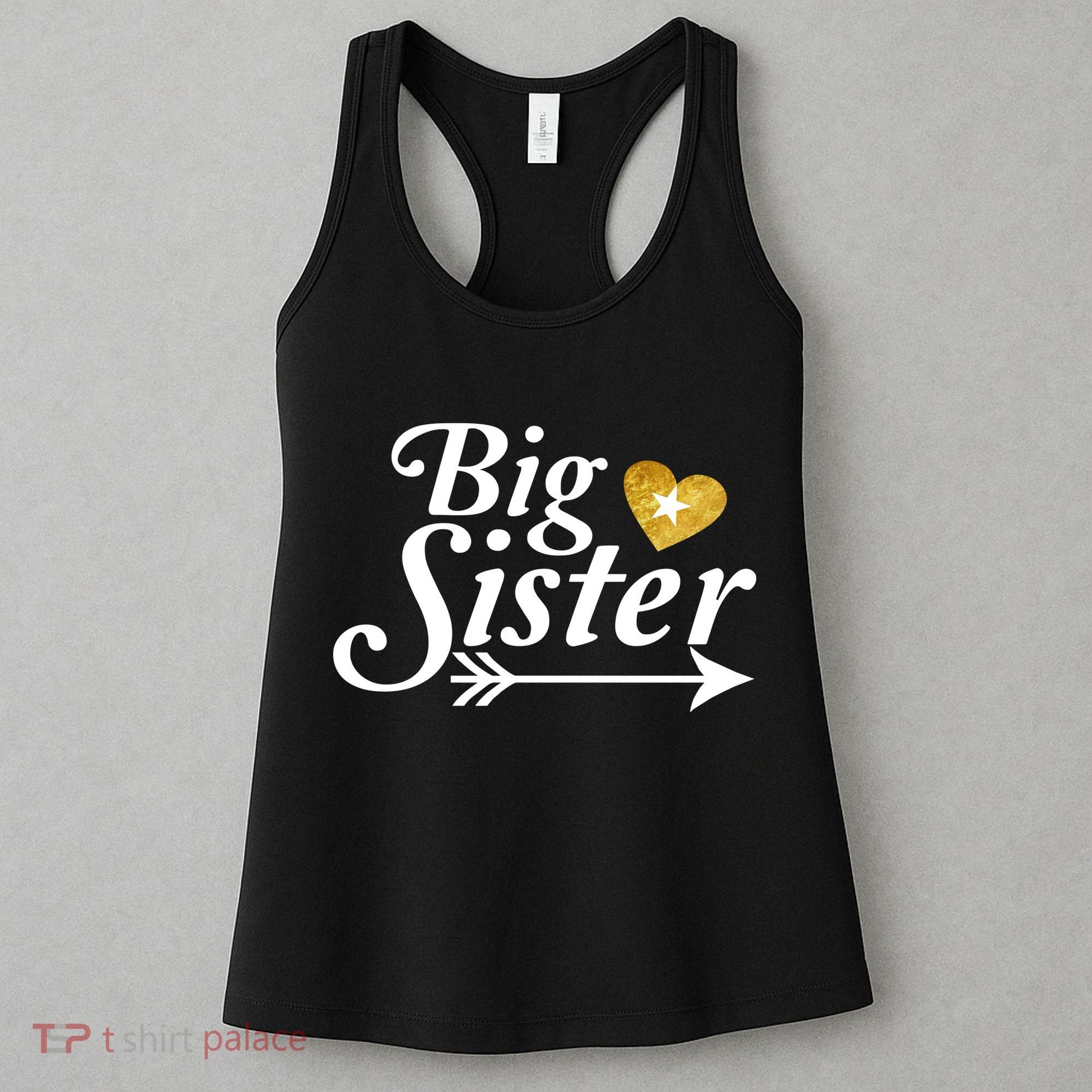 Big Sister Arrow Gold Heart Women's Tank Top