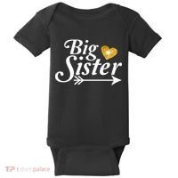 Big Sister Arrow Gold Heart Baby Bodysuit thumb 0