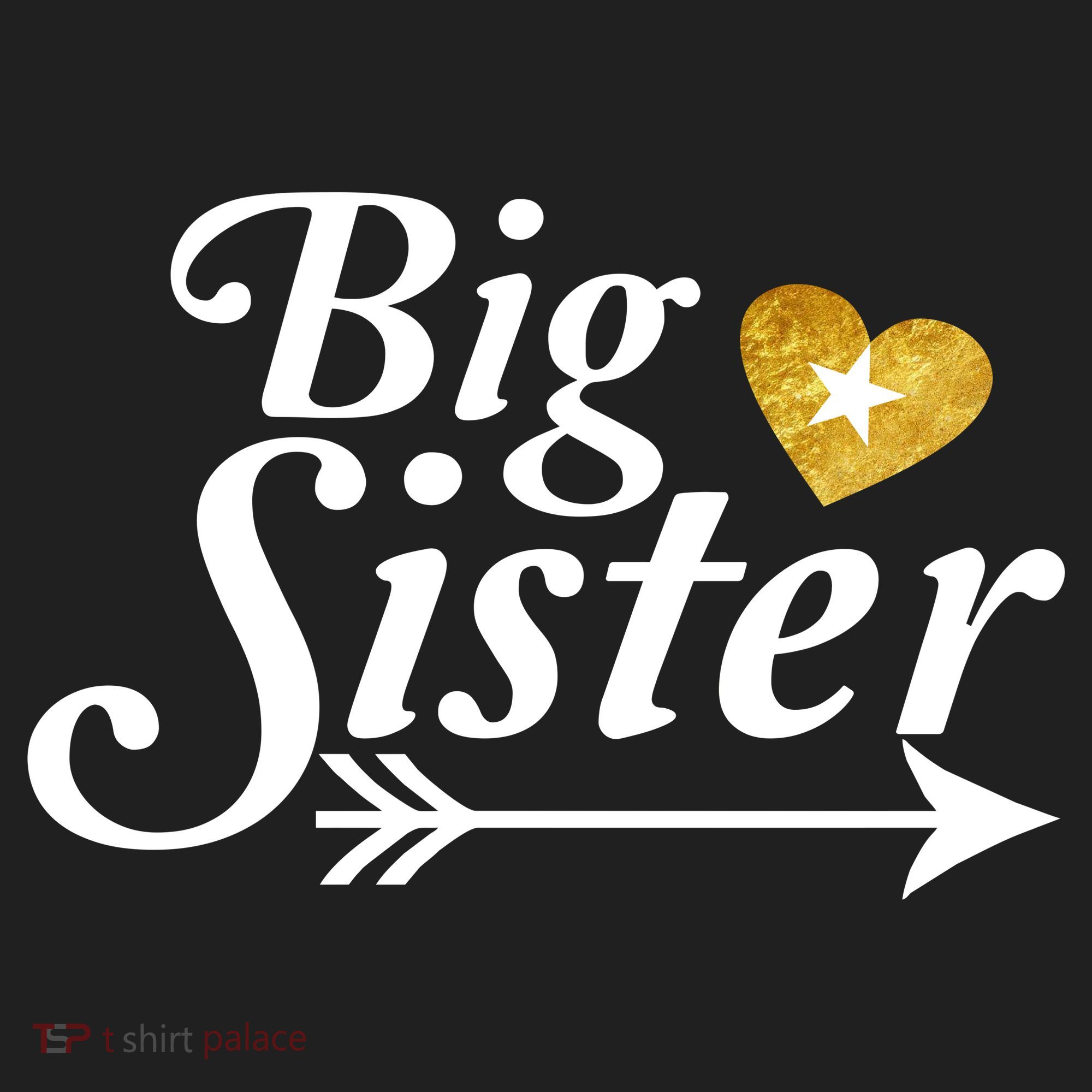 Big Sister Arrow Gold Heart Hat