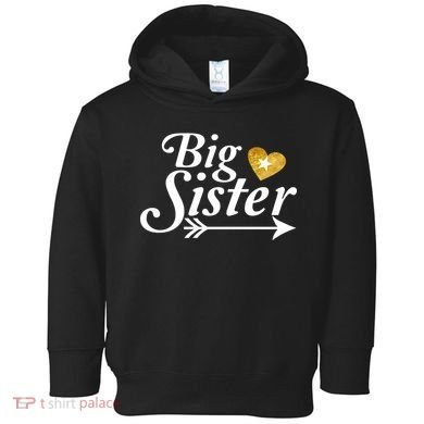 Big Sister Arrow Gold Heart Toddler Hoodie