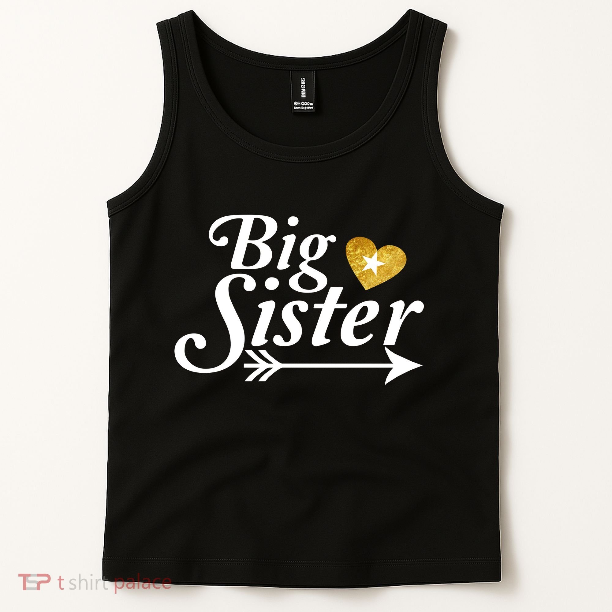 Big Sister Arrow Gold Heart Tank Top
