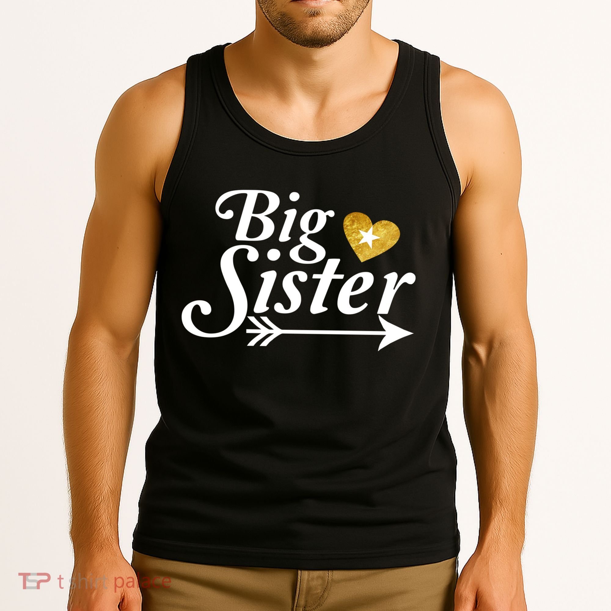 Big Sister Arrow Gold Heart Tank Top
