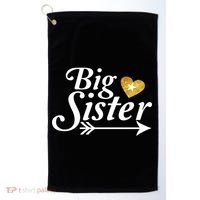 Big Sister Arrow Gold Heart Golf Towel thumb 0