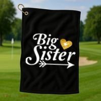 Big Sister Arrow Gold Heart Golf Towel thumb 1