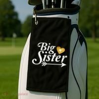 Big Sister Arrow Gold Heart Golf Towel thumb 2