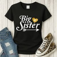 Big Sister Arrow Gold Heart Women's T-Shirt thumb 3