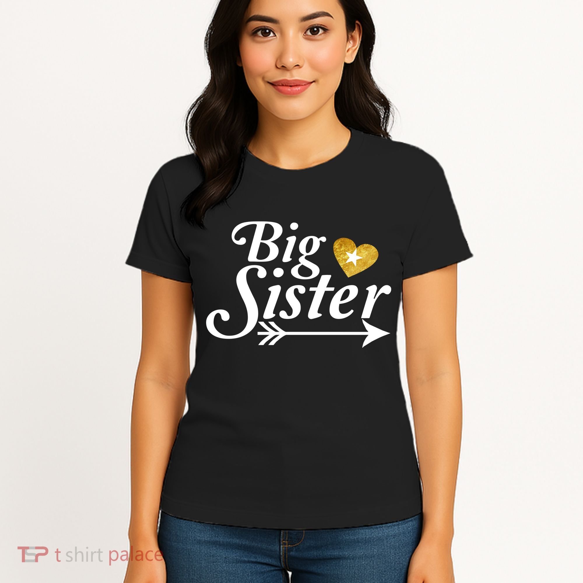 Big Sister Arrow Gold Heart Women's T-Shirt